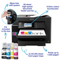 Epson EcoTank ET-16655 Colour A3 Multifuncion Printer. Up to 25ppmipm. Prin ...