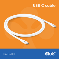 CLUB3D USB C kabel Weiß - CAC-3001