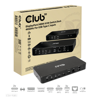 CLUB3D DisplayPort™/HDMI™ KVM Switch/Dock 4K60Hz für USB Typ-C - CSV-1585