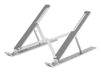 Manhattan Soporte ergonómico, plegable en siete posiciones, para laptops y otros dispositivos de hasta 15.6" y 5 kg (11 lbs.), ligero, aluminio de alta calidad, ventilado, color plateado