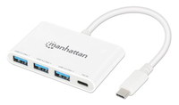 Manhattan 168434 nodo concentrador USB 3.2 Gen 1 (3.1 Gen 1) Type-C 5000 Mbit/s Blanco