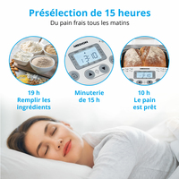 MEDION Machine à pain MD 11011 - 19 programmes - 3 niveaux de brunissage - 550 W - 1 Kg - Blanc