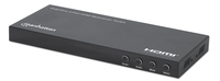 Manhattan Proyecta hasta cuatro fuentes de entrada HDMI en una pantalla de salida HDMI (4x1), múltiples opciones de visualización, incluidas imagen en imagen y pantalla doble/cuádruple, botón o control remoto, audio de 3,5 mm y Toslink, negro
