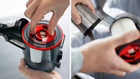 Bosch BBS712A aspirateur balai et balai électrique Sans sac 0,3 L Noir, Acier inoxydable