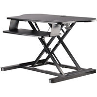Startech Corner Sit Stand Desk Converter with Keyboard Tray, Large Surface  ...