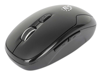 Manhattan Nanorreceptor USB-A, seis botones con rueda de desplazamiento, 800/1200/1600 ppp, contorno agradable para la muñeca, negro