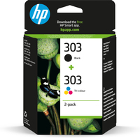 HP 303 2er-Pack Schwarz/Cyan/Magenta/Gelb Original Tintenpatronen - 3YM92AE