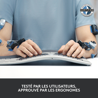 Logitech Ergo K860 clavier RF sans fil + Bluetooth Français Graphite