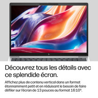 HP E24E0ET laptop Copilot+ PC Ordinateur portable 33,8 cm (13.3&amp;ldquot;) WUXGA 32 Go LPDDR5x-SDRAM 1 To SSD Wi-Fi 7 (802.11be) Windows 11 Pro Argent