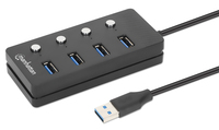 Manhattan 180887 nodo concentrador USB 3.2 Gen 1 (3.1 Gen 1) Type-A 5000 Mbit/s Negro