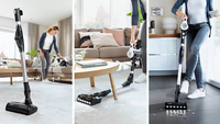 Bosch BBS711W aspirateur balai et balai électrique Sans sac 0,3 L Noir, Acier inoxydable, Blanc