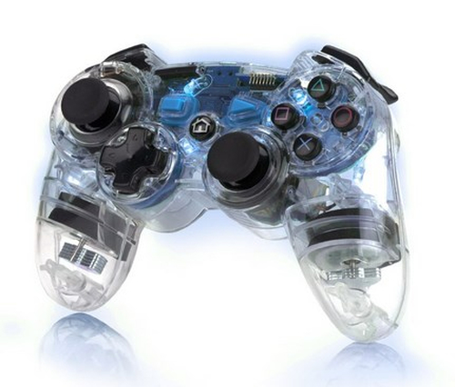 PDP 708056564223 Gaming Controller Blue, Transparent Bluetooth Joystick Playstation 3