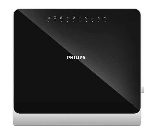 Philips SPG6614BDAE/93 wireless router Gigabit Ethernet Single-band (2.4 GHz) Black, Silver – image 3