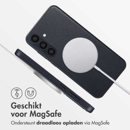 Accezz MagSafe Leather Backcover Samsung Galaxy S24 Plus - Onyx Black, afbeelding 3