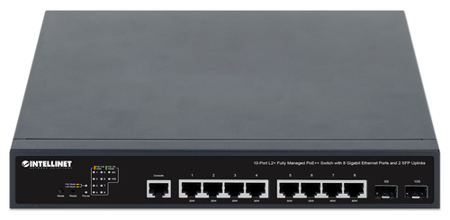 INTELLINET 10-Port L2+ Managed PoE++ Switch 8x Gbit 2x SFP, afbeelding 3