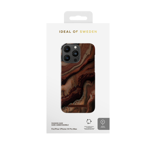 iDeal of Sweden Printed Case MagSafe iPhone 14PM Dark Amber Marble – image 2