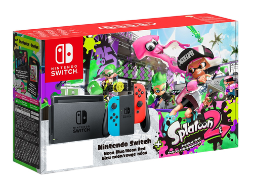 Nintendo Switch neon + Splatoon 2