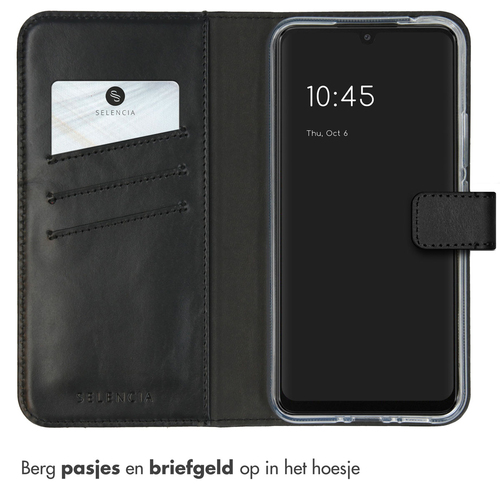 Selencia Echt Lederen Bookcase Samsung Galaxy A34 (5G) - Zwart, afbeelding 3