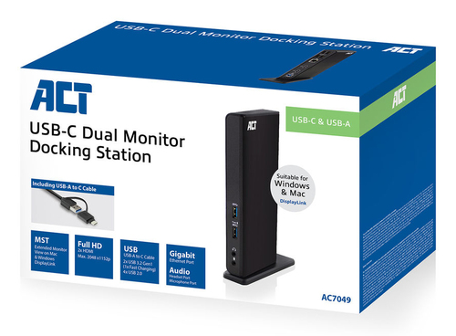 ACT USB-C Dual Monitor Docking Station, afbeelding 3