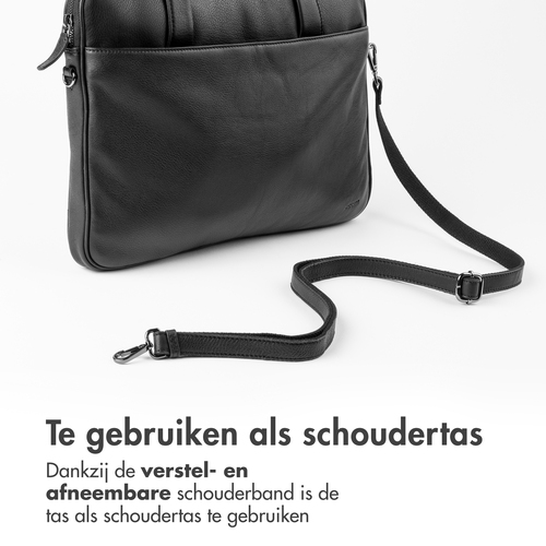 Accezz Leather Laptoptas 16 inch - Zwart, afbeelding 9