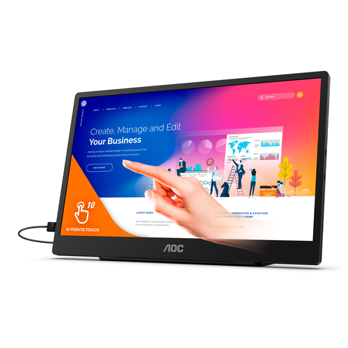 AOC 16T2 portable TV/monitor Black – image 2