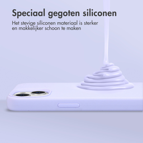 Accezz Liquid Silicone Backcover met MagSafe iPhone 15 Telefoonhoesje Paars, afbeelding 2