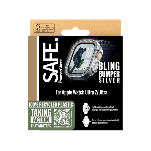 PanzerGlass SAFE. by PanzerGlass® Bling Bumper Silver Apple Watch Ultra 3 | Ultra 2 | Ultra | 49mm – image 3