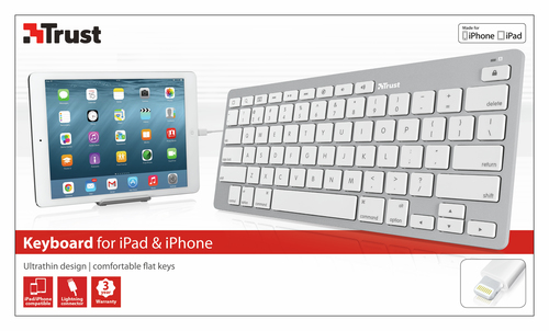 Trust 20412 mobile device keyboard QWERTY Lightning White – image 3
