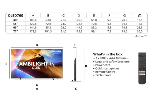 55" Philips OLED760 OLED 4K Hdr Ambilight Smart TV - 55OLED760/12, Black - image 5
