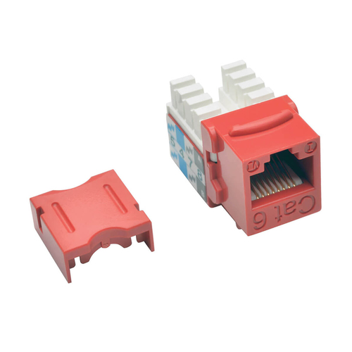 CONECTOR KEYSTONE JACK 110  PUNCHDOWN CAT6/CAT5E ROJO 25 PZ - N238-025-RD