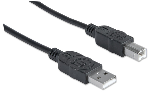 Manhattan Cable USB-A a USB-B, 3 m, macho a macho, 480 Mbps (USB 2.0), negro, garantía de por vida, equivalente a USB2HAB3M imagen 2