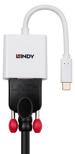 Lindy 43437 video kabel adapter 0,1 m USB Type-C VGA (D-Sub) Wit, afbeelding 4