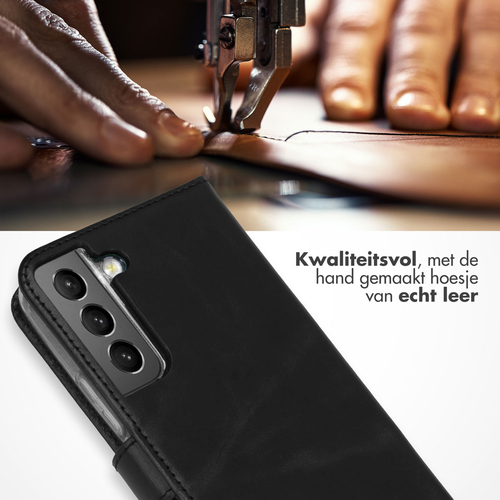 Selencia Echt Lederen Bookcase Samsung Galaxy S22 - Zwart, afbeelding 2