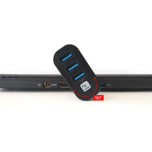 Techly 180° Drehbarer Hub 3*USB 3.0 met Kabel, afbeelding 6