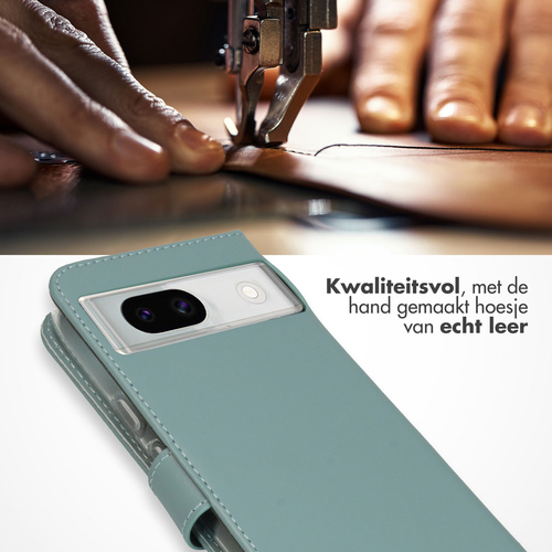 Selencia Echt Lederen Bookcase Google Pixel 8a - Air Blue, afbeelding 2