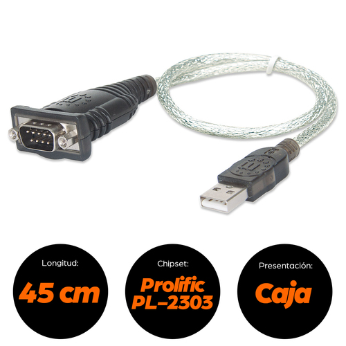Convertidor de USB a Serial MANHATTAN 205146