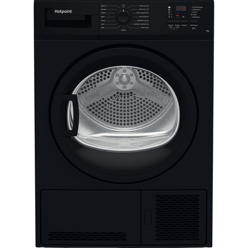 Hotpoint CHDC82BBGDUK 8kg Condenser Dryer in Black B Rated Sensor Dryi - image 1