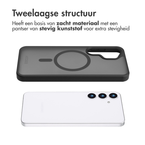 Accezz Rugged Frosted MagSafe Backcover voor Samsung Galaxy S25 Telefoonhoesje Zwart, afbeelding 2