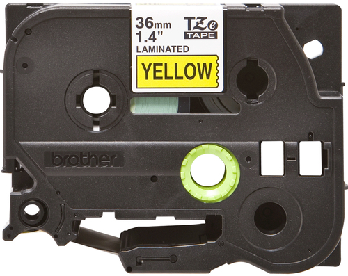 Original Brother P-Touch TZE661 36mm Gloss Tape - Black on Yellow - image 2