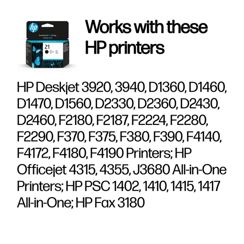 HP 21 Black Original Ink Cartridge (C9351AE) - image 2