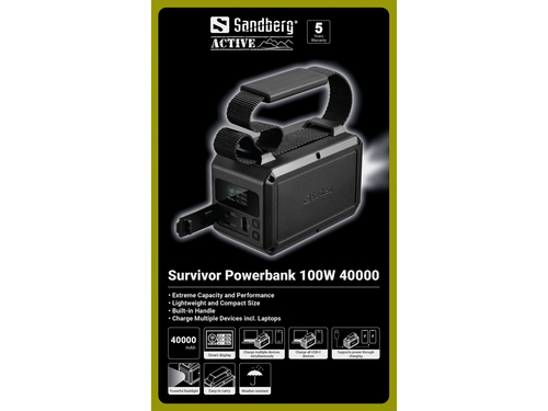 Sandberg Survivor Powerbank 100W 40000 mAh Zwart, afbeelding 3