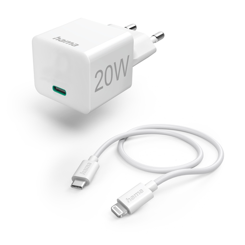 Hama 00125124 зарядное устройство для мобильных устройств Смартфон, Планшет Белый Кабель переменного тока Быстрая зарядка Для помещений