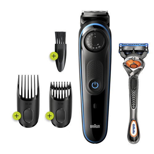 Braun BeardTrimmer Beard Trimmer BT3240 Men Beard Trimmer & Hair Clipper, 39 Length Settings, Black/Blue – image 1
