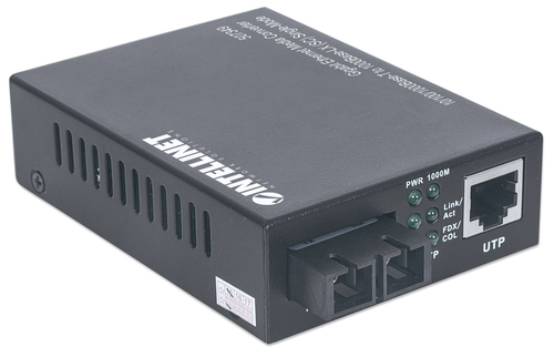 Intellinet Single Mode Media Converter, Base-T to 1000Base-Lx (SC) Single-Mode, 20km (Euro 2-pin plug) Fibermedieomformer Ethernet Fast Ethernet Gigabit Ethernet – billede 2