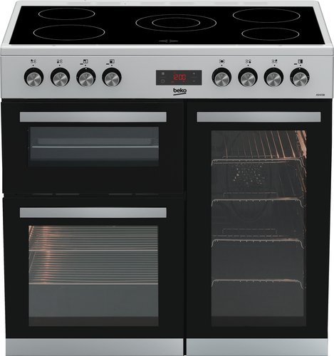Beko KDVC90X 90cm Double Oven Range Cooker with 5 Zone Ceramic Hob