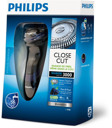 Philips SHAVER Series 3000 PT719/20 men's shaver Rotation shaver Black, Blue – image 2