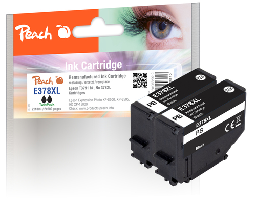 Peach PI200-760 ink cartridge 2 pc(s) Compatible High (XL) Yield Black