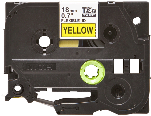 Brother P-Touch TZe ID Tape 18mm x 8m Black on Yellow Flexible ZEFX641 - image 2