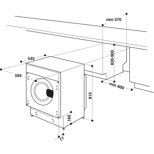 Indesit BIWDIL75148UK Integrated 7Kg/5Kg Washer Dryer with 1400 rpm - White - E Rated [Wash&Dry], D Rated [Wash Only], White - image 5