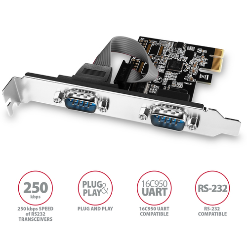 AXAGON 2 Serielle Ports DB9 PCI-Express Karte – Foto 4 von 7
